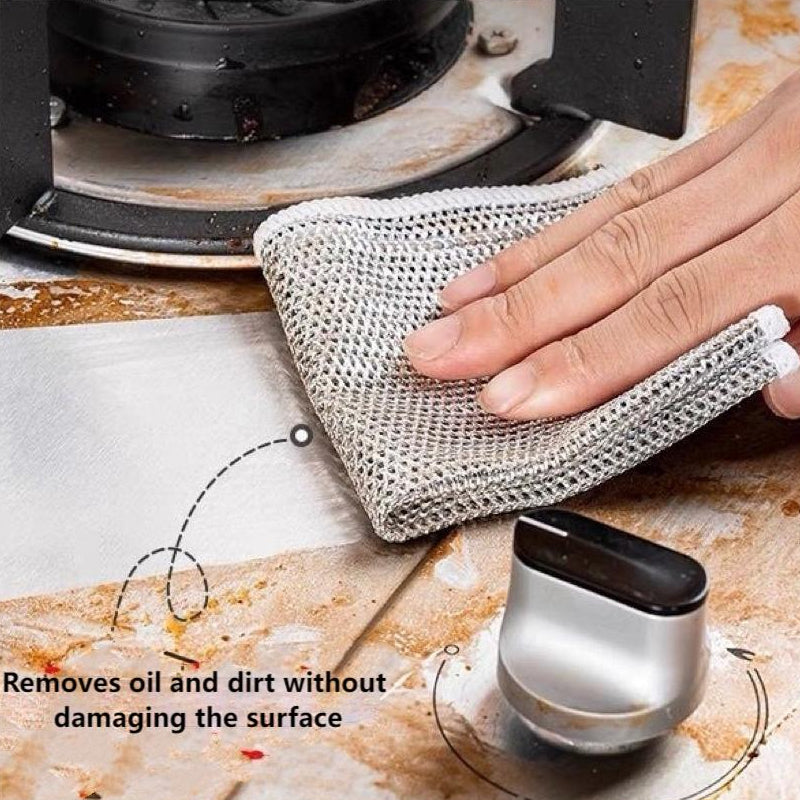 Nylon Mesh Dishcloth Set Safe for Nonstick Cookware Kitchen Cleaning Cloth Reusable Scouring Pad for Pots Pans Dishes Countertops