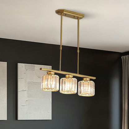 Multi-Light Overhead Fixture with Clear Glass Globes for Dining Tables & Islands – Adjustable Drop, Black Metal Frame, E27 Socket – Contempo