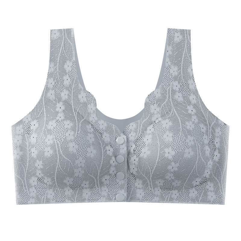 Front-Closure Wireless Comfort Bra with Lace Breathable Support | Lift & Shape Full-Coverage Bralette for Everyday Wear