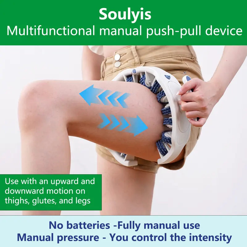 Cellulite Roller | 360° Deep-Tissue Massage Tool with Adjustable Width | Enhance Circulation for Toned Legs