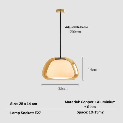 Translucent Globe Hanging Light Fixture Glass Dome Ceiling Lamp for Kitchen Island Dining Room Bedroom Modern