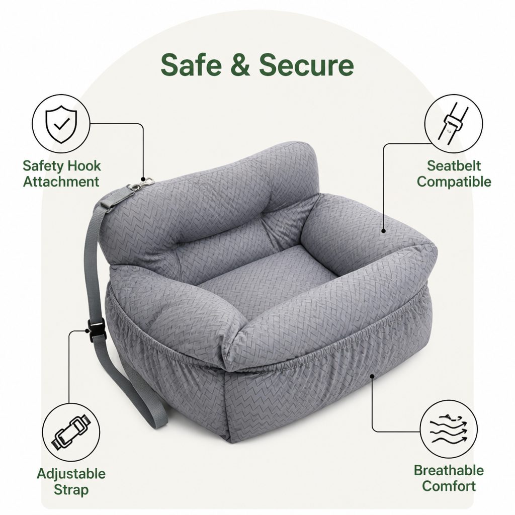 Ortekor Safety Hook & Buckle Dog Car Seat