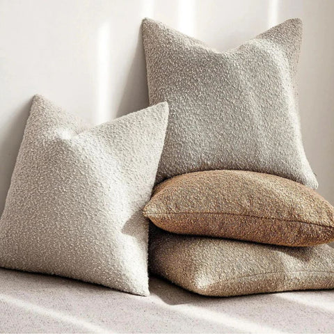 Truvel Boucle Cushion Cover - Durable Microfiber, 18x18 Inches