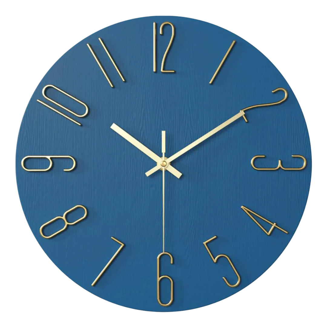 12-Inch Quartz Wall Clock – Minimalist Round Design for Home, Office, Bedroom & Kitchen – Silent Non-Ticking Battery Operated