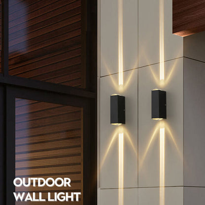 Outdoor LED Sconce Rectangular Aluminum Hardwired 7 in Black for Patio Fence Entryway Modern Exterior Fixture 10W 12W Integrated Bulb Weathe