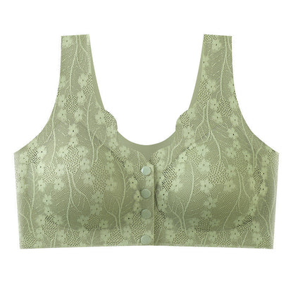 Front-Closure Wireless Comfort Bra with Lace Breathable Support | Lift & Shape Full-Coverage Bralette for Everyday Wear