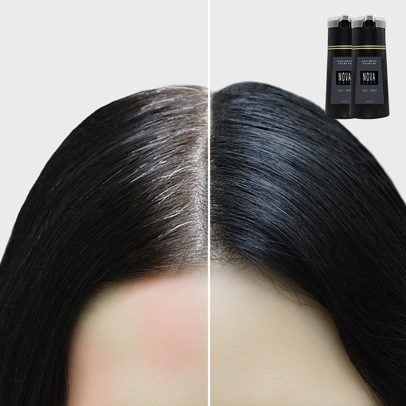 Hair Color Shampoo – Ammonia-Free Gray Coverage in 10 Minutes – Enriched with Fo-ti, Ginseng & Mushroom Extract for Healthy Shine