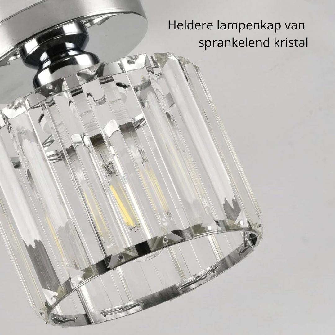 Decorative Flush Mount Light Fixture with Glass Cube and Metal Accents E27 Socket for Entryway Bedroom Small Room Ambient Overhead Lighting