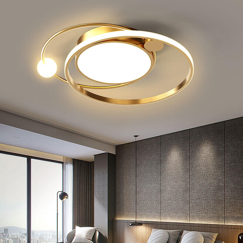 LED Ceiling Light Flush Mount Round Modern Circle Fixture Black White Gold 3000K 5000K for Bedroom Living Room Kitchen
