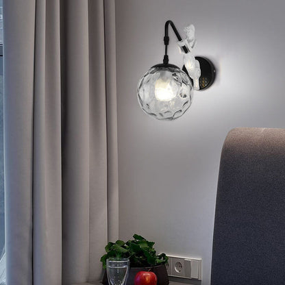 Sconce Fixture Hardwired E26 Socket Metal Glass Shade Bedroom Living Room Hallway Accent Lighting Modern Interior Decor Wall Mounted 10 in