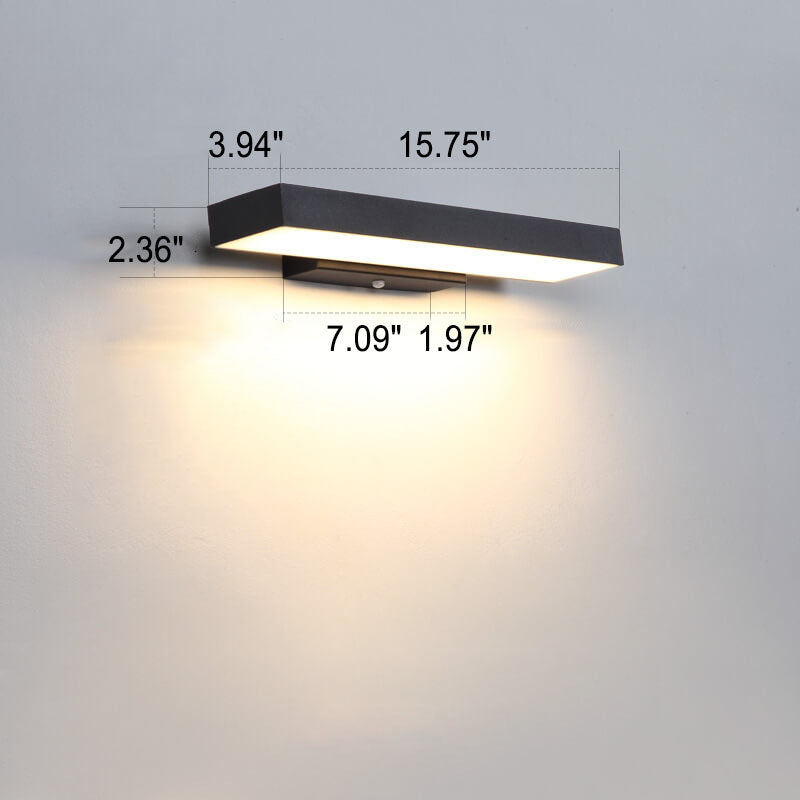 Exterior Sconce Light 19W LED Black Stainless Steel Weather-Resistant 15.8 Inch for Patio Garden Pathway Entry Security Hardwired 3000K Glow