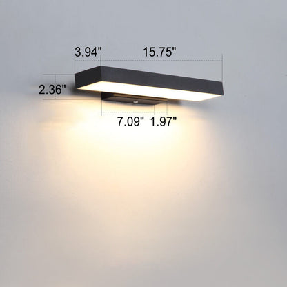 Exterior Sconce Light 19W LED Black Stainless Steel Weather-Resistant 15.8 Inch for Patio Garden Pathway Entry Security Hardwired 3000K Glow