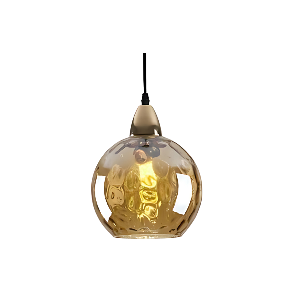 Textured Glass Globe Hanging Light 7.9 Inch Dining Room Island Fixture Adjustable Height Modern Sphere Pendant Minimalist Ceiling Lamp for K