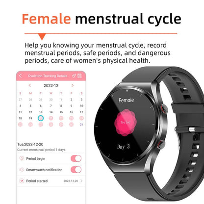 Health Monitoring Smartwatch with ECG, Blood Pressure, Glucose Tracking & Heart Rate Analysis for iOS & Android