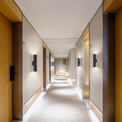 Up-Down LED Wall Light Fixture in Gold, Black or White Aluminum for Hallway, Bedroom & Living Room