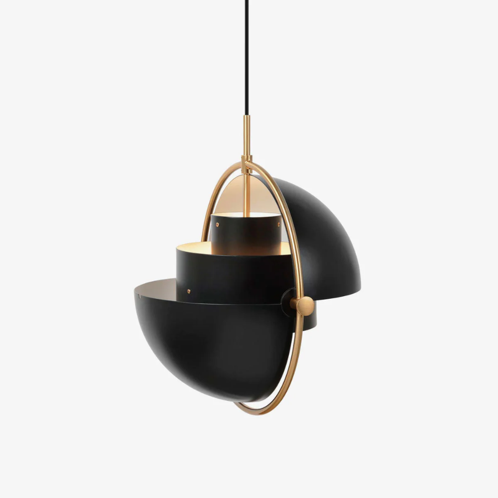 Rotating Shade Ceiling Fixture Steel E27 Socket Black Brass Finish for Dining Table Modern Nordic Style Kitchen Island Light Adjustable Dire