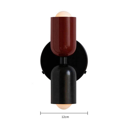 Two-Tone Glass Wall Sconce with Dual Light Uplight Downlight for Bedroom Living Room Hallway Modern Minimalist Home Accent Lighting