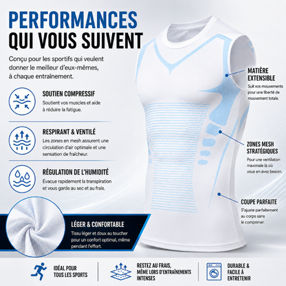 Compression Tank Top with Posture Support for Men & Women – Breathable Body Shaping Undershirt