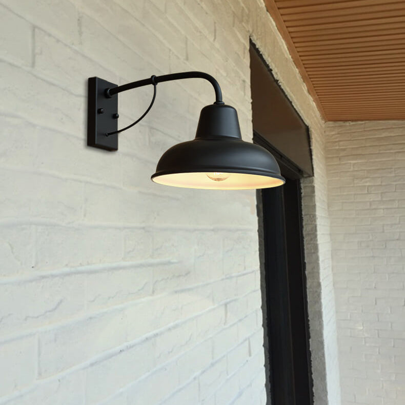 Iron Exterior Sconce 10×9×16 in Black Industrial Hardwired E26 Socket for Garden Fence Entryway Pathway Home Porch Deck Ambient Outdoor Ligh