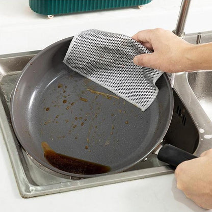 Nylon Mesh Dishcloth Set Safe for Nonstick Cookware Kitchen Cleaning Cloth Reusable Scouring Pad for Pots Pans Dishes Countertops