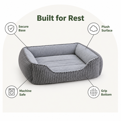 Ortekor Flannel & Machine Washable Non-Slip Dog Bed