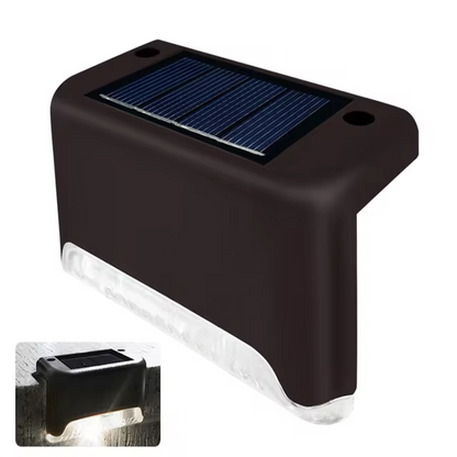 Solar Deck Lights Outdoor Waterproof LED Step Lights for Patio Stairs Fence Pathway Garden Wireless Wall Mount Warm Glow 5-Pack