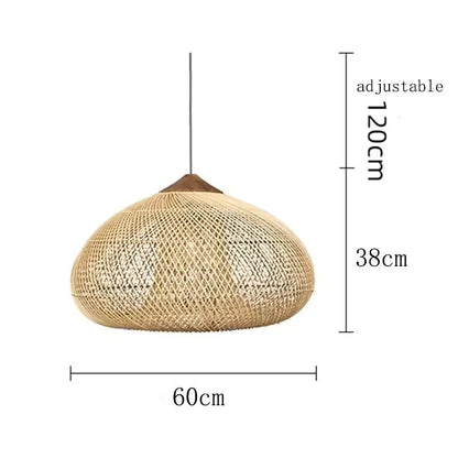 Woven Rattan Ceiling Light Fixture E26 Natural Boho Hanging Lamp for Dining Kitchen Island Bedroom Ambient Lighting Handcrafted Organic Text