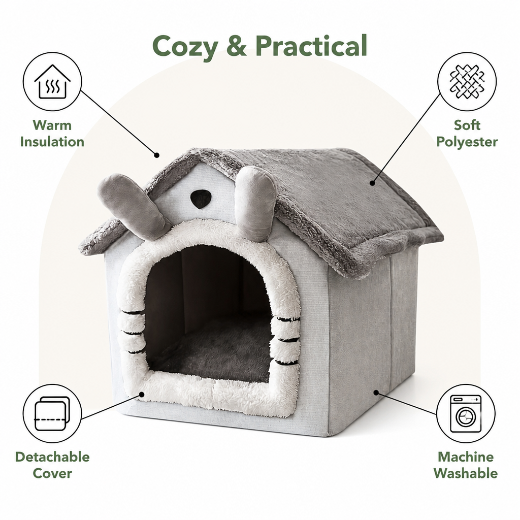 Ortekor Warm Insulated & Washable Cave Bed (Detachable Cover)