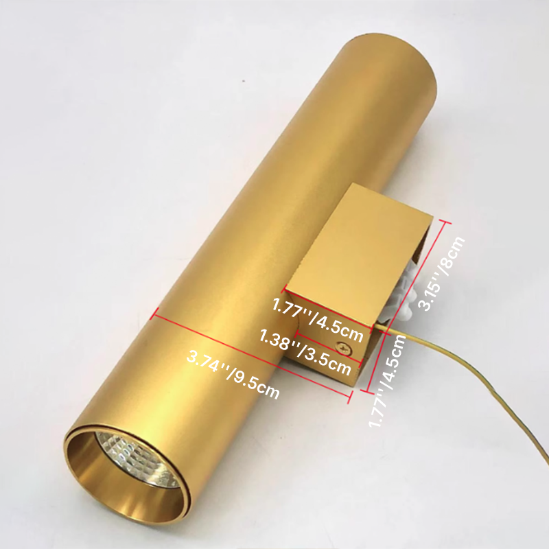 Up-Down LED Wall Light Fixture in Gold, Black or White Aluminum for Hallway, Bedroom & Living Room
