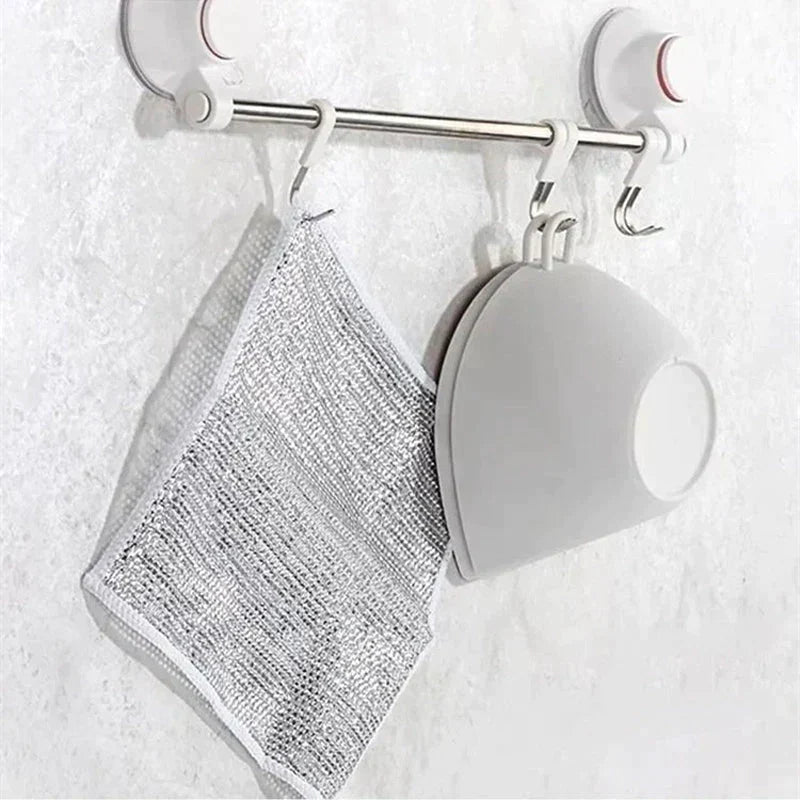 Mesh Scrubbing Cloths Kitchen Dish Cleaning Set Gentle Surface Safe Cookware Scrubber 10-Pack for Pots Pans