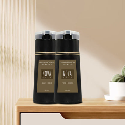 Hair Color Shampoo – Ammonia-Free Gray Coverage in 10 Minutes – Enriched with Fo-ti, Ginseng & Mushroom Extract for Healthy Shine