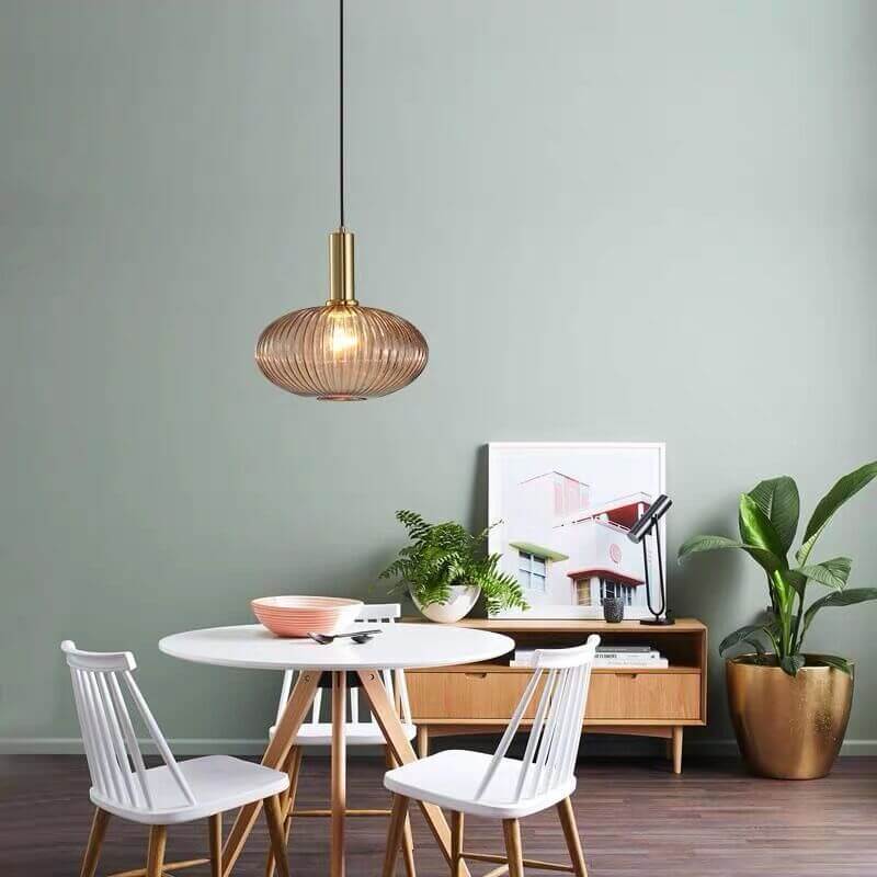 Glass Shade Hanging Light Fixture Adjustable 59-Inch Cord Kitchen Island Dining Room Ceiling Lamp E26 Socket Modern Drop Lighting for Counte