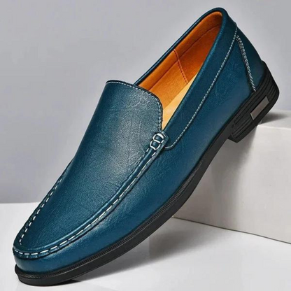Genuine Leather Loafers Men's Dress Slip-On Shoes Handcrafted Italian Style for Business Casual Office Formal Work