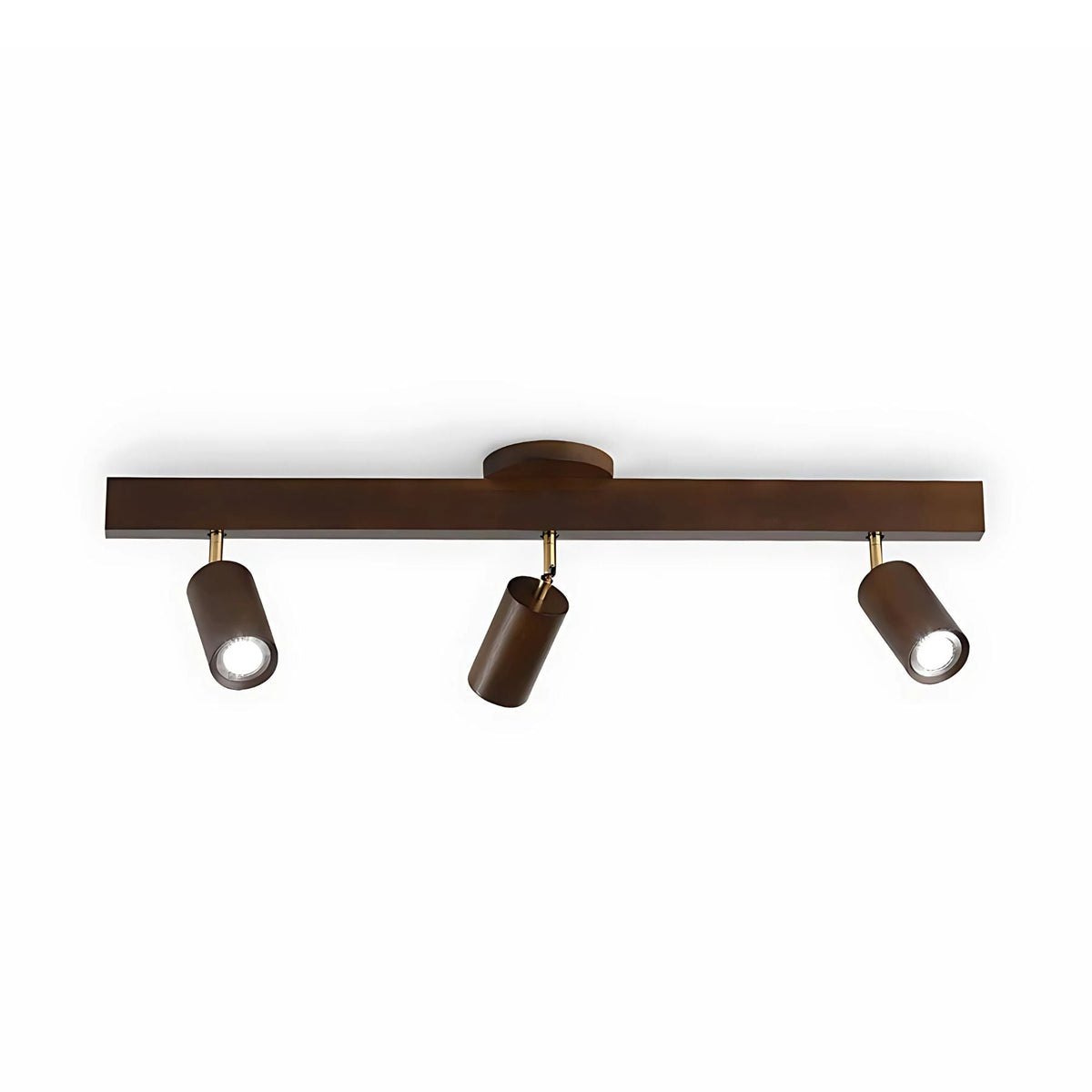 Track Lighting Fixture Wood Finish Adjustable Spotlights for Kitchen Living Room Hallway Bar Rail Ceiling Mount Directional Accent Lights