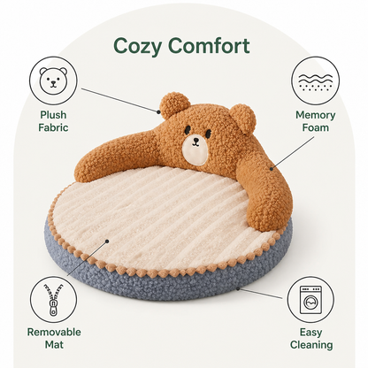 Ortekor Removable Mattress & Memory Foam Round Pet Bed