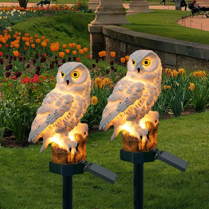 Solar Owl Stake Light for Walkways, Yard & Garden with Automatic Dusk Sensor – Cordless LED Ground Lamp for Outdoor Pathway Lighting