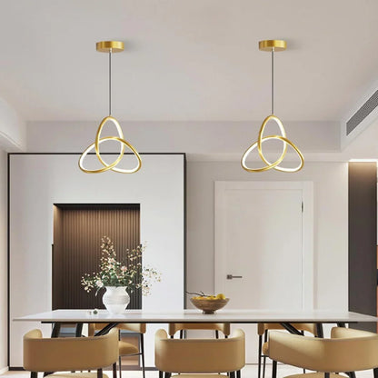 Geometric LED Pendant Light | Adjustable Color Temperature | Modern Aluminum & Acrylic Ceiling Fixture for Dining Room, Kitchen & Living