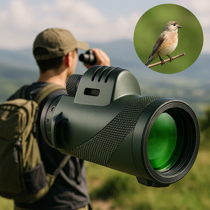 Handheld Telescope Monocular with HD Optics for Wildlife Viewing, Outdoor Events, Nature Watching | Pocket-Size Spotting Scope for Travel &