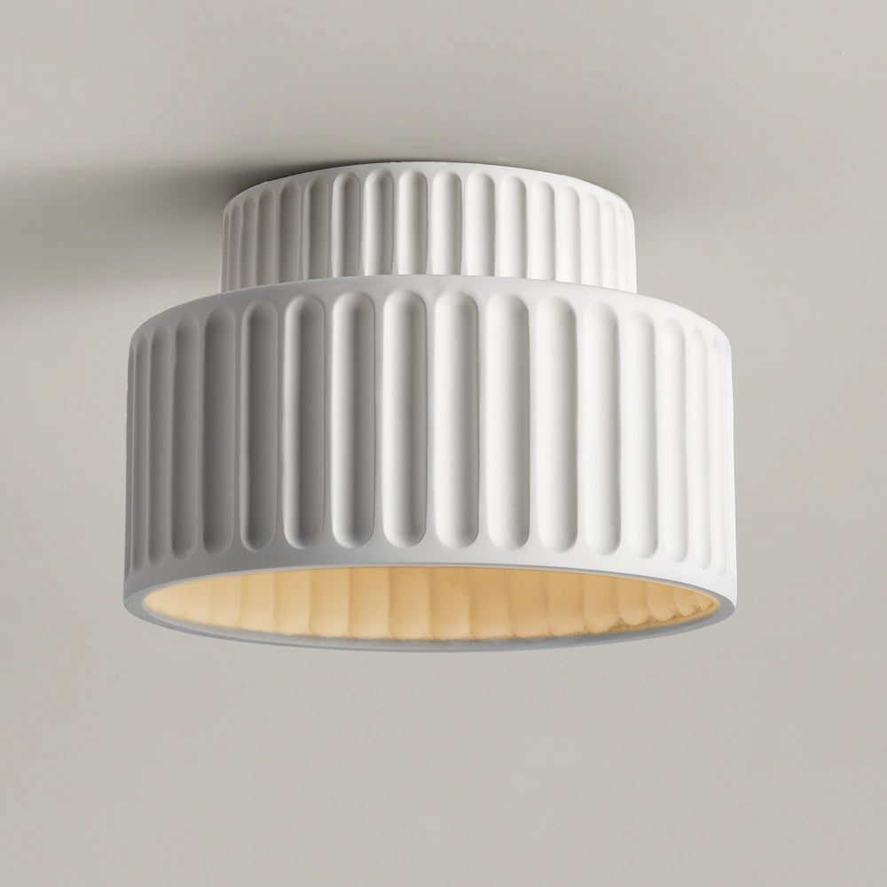 Flush Mount Resin Ceiling Light 10 in White for Low Ceilings Kitchen Hallway Bedroom Dining Room Compact Overhead Fixture E26 Socket