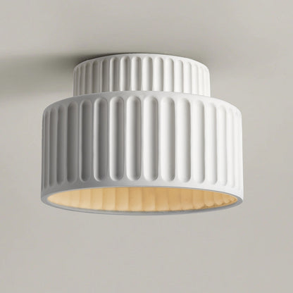 Flush Mount Resin Ceiling Light 10 in White for Low Ceilings Kitchen Hallway Bedroom Dining Room Compact Overhead Fixture E26 Socket
