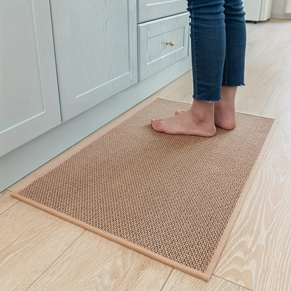 Non-Slip Area Rug with Rubber Backing for Living Room, Kitchen & Entryway – Soft Polyester Accent Mat for High-Traffic Spaces