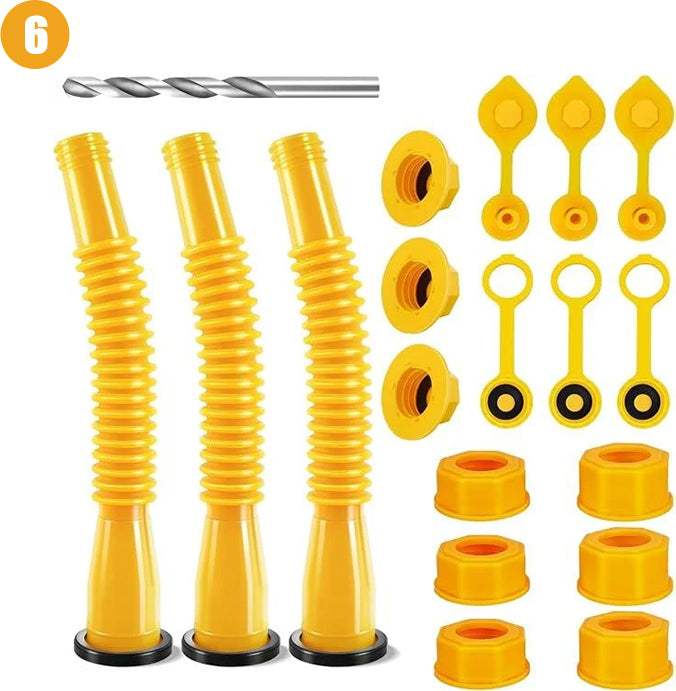 Fuel Container Replacement Spout Kit with Bendable Hose for Gas Cans – Universal Fit Pouring Nozzle Set