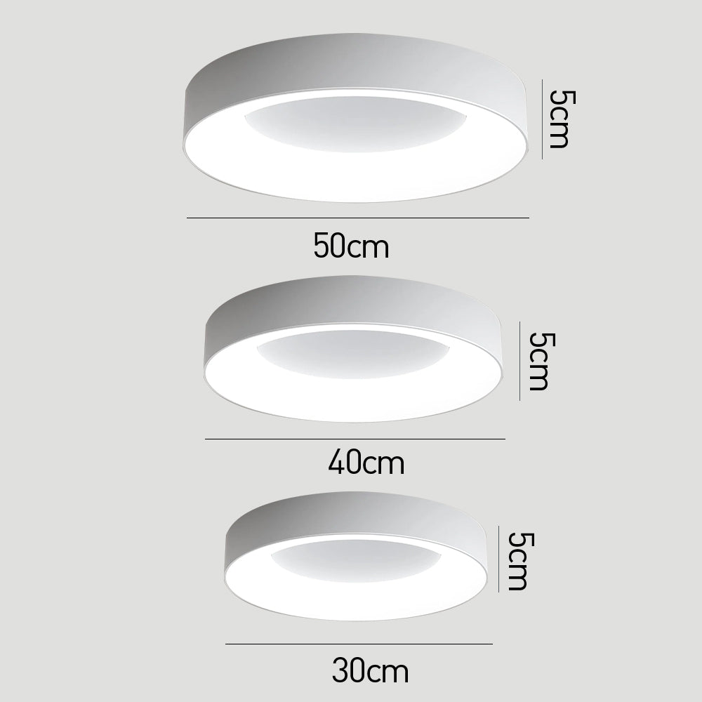 Round Flush Mount LED Fixture Iron Acrylic Low Profile for Bedroom Hallway Living Room Kitchen Dining Room Modern Minimalist Slim Design