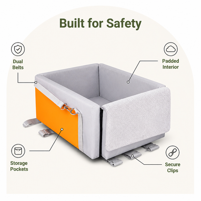 Ortekor Double-Belt Safety & Padded Car Booster Seat (Armrest Console)
