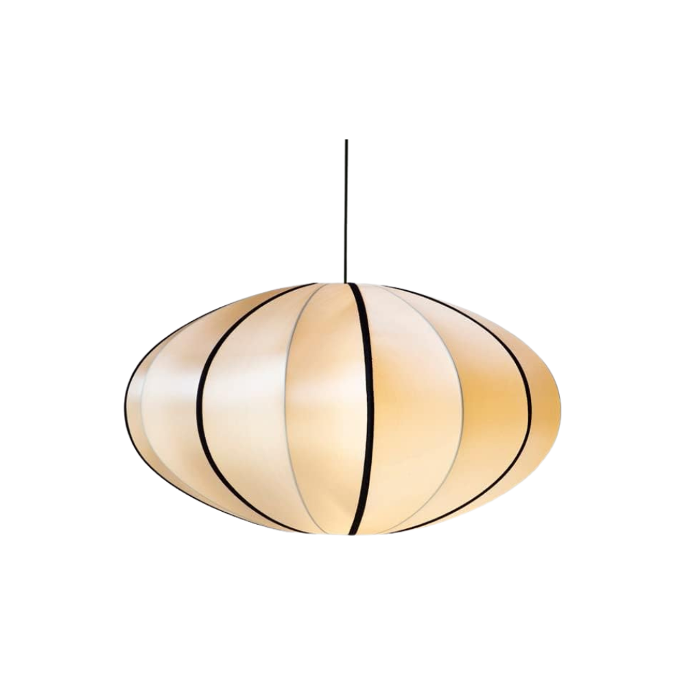 Fabric Ceiling Light 16-Inch Orb Shade for Dining Room Bedroom Kitchen Island White Silk Hanging Fixture E27 Socket Adjustable Height