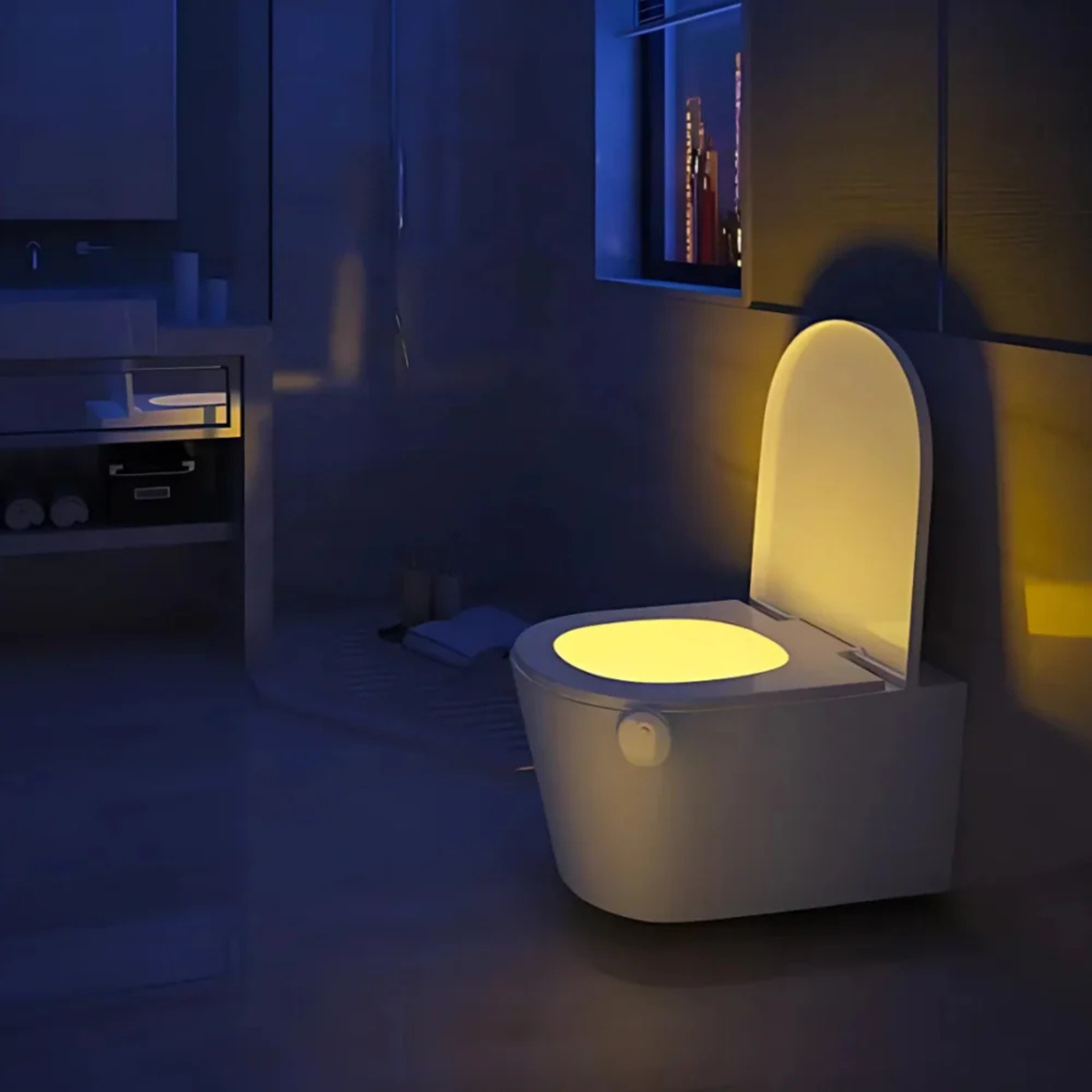 IllumiGlow | Motion-Sensor LED Night Light for Bathroom with Color Options | Gentle Guidance for Nighttime Visits