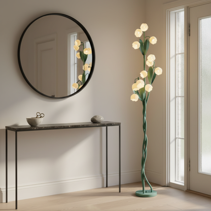 Elegant Orchid | Modern Floor Lamp with USB Charging & Foot Switch | Stylish Illumination for Living Room or Bedroom