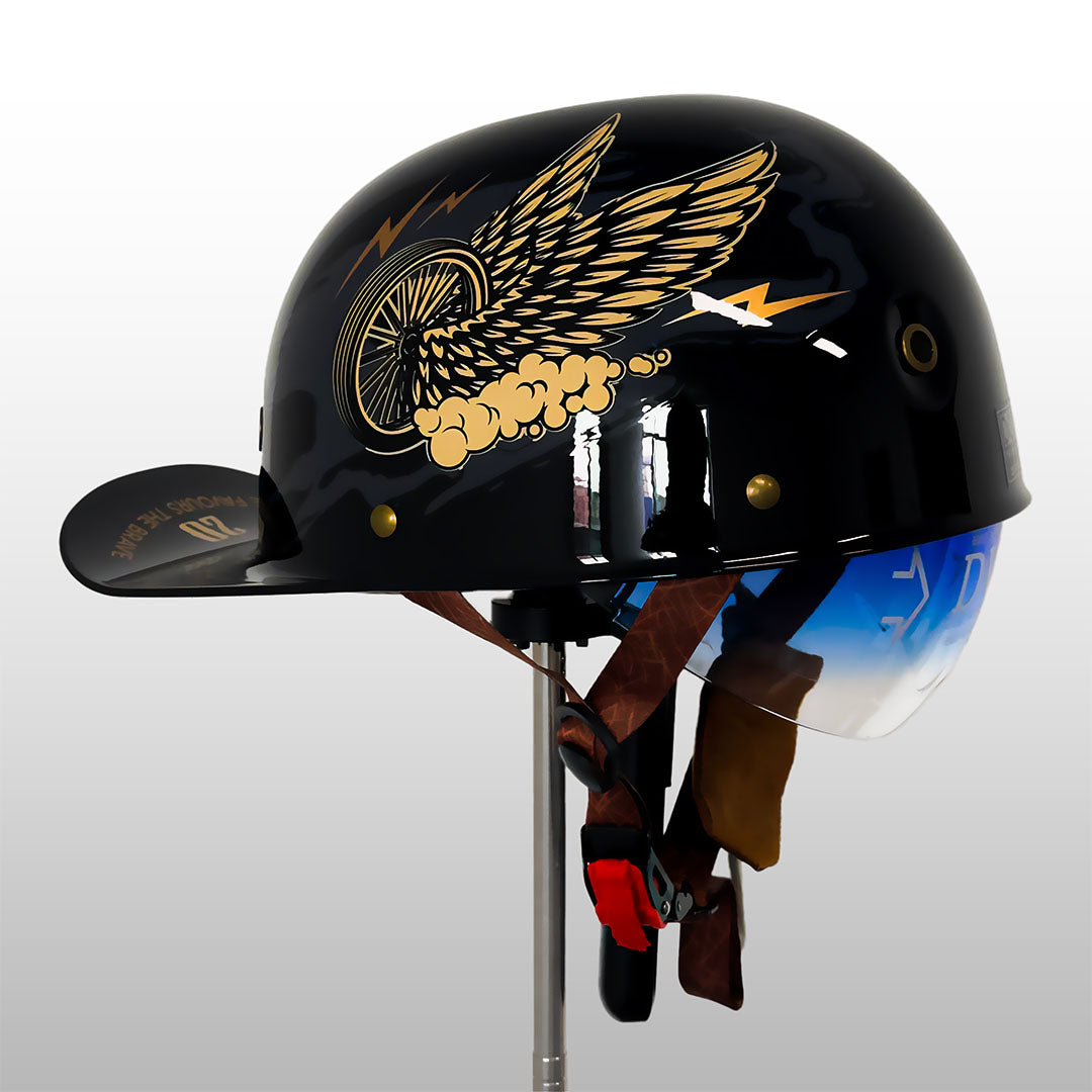 DOT-Certified Motorcycle Half Helmet with Baseball Cap Style for Urban Riding and Commuting