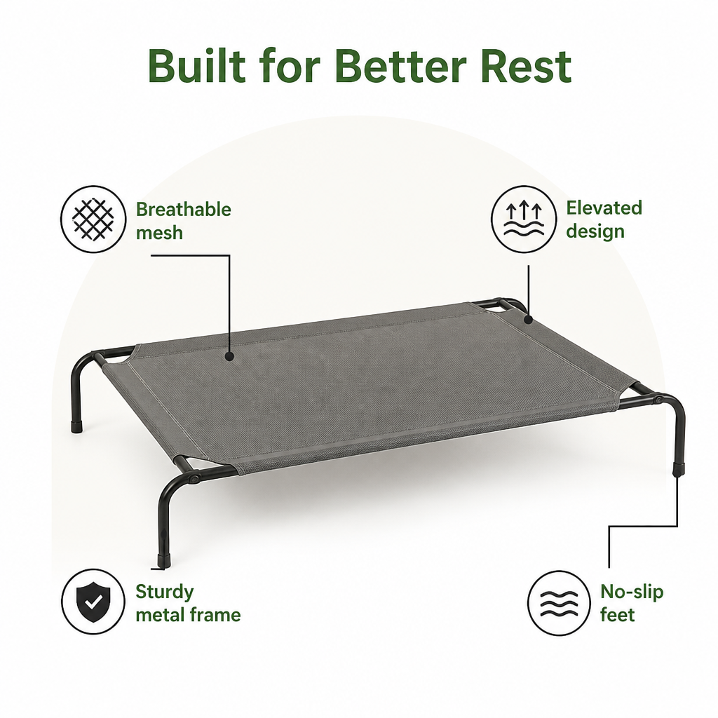 Ortekor Cooling Breathable Mesh Elevated Dog Bed