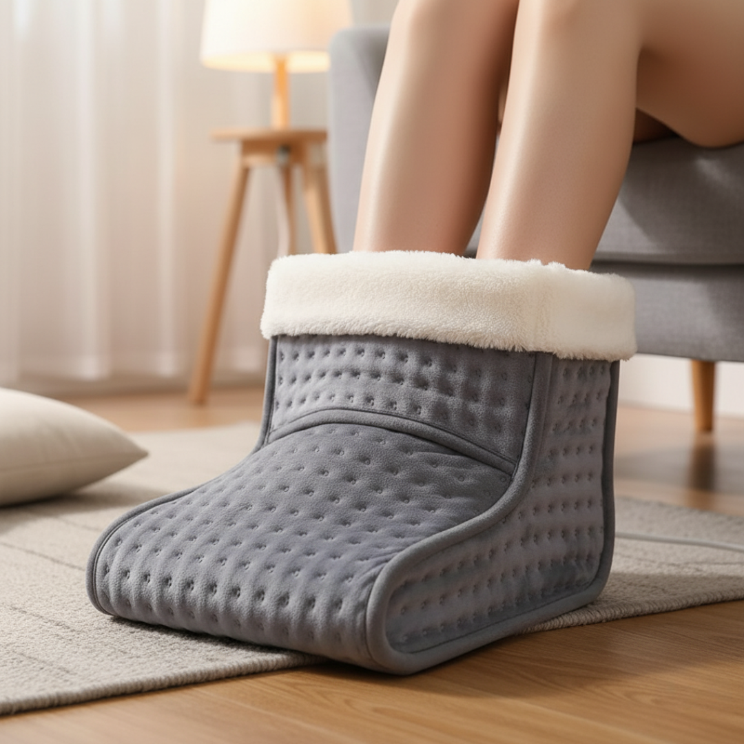 Electric Heated Foot Warmer with 6 Temperature Settings & Auto Shutoff – Washable Fleece Pad for Cold Feet Relief